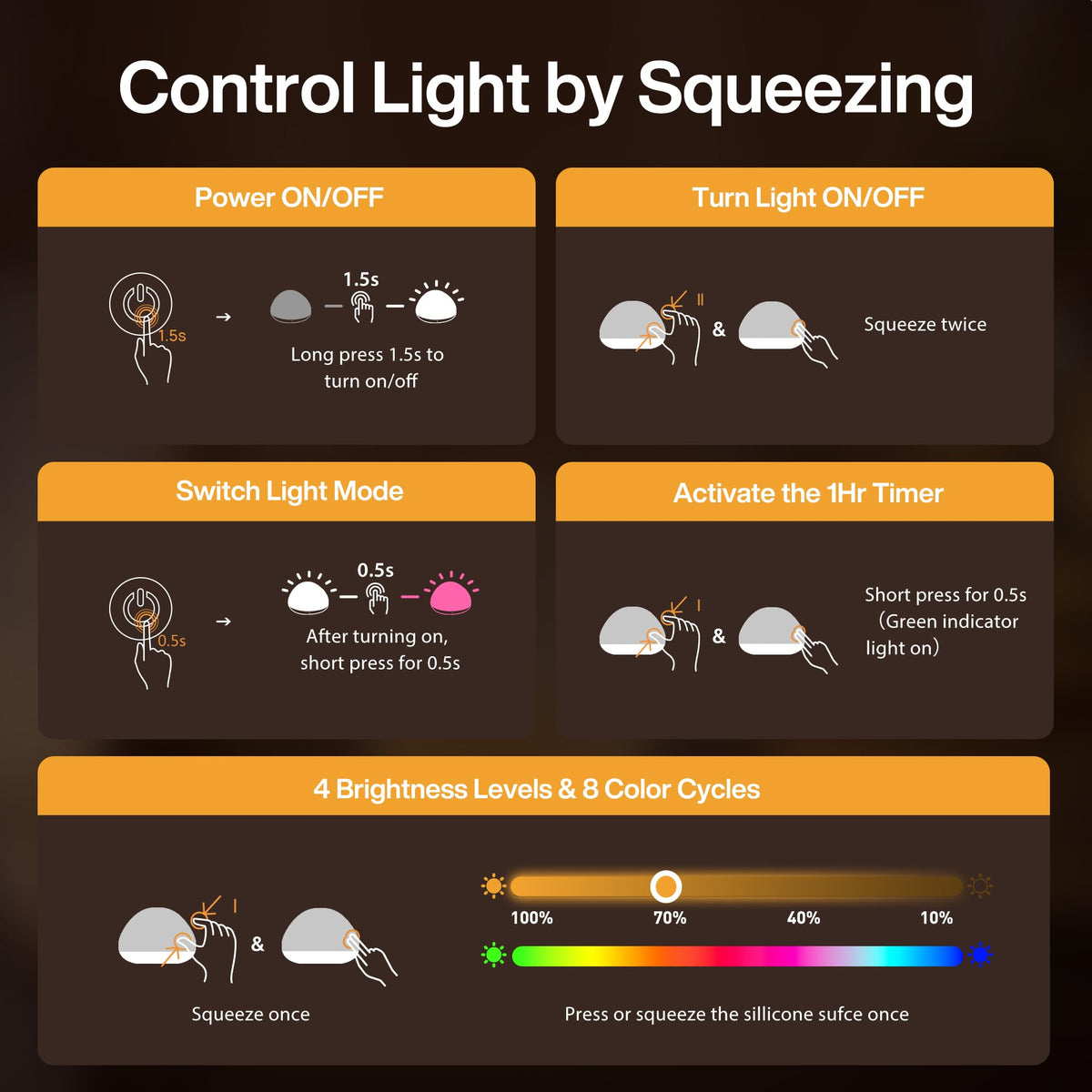JolyWell BPA-free silicone construction ensures a safe, baby-friendly night light.