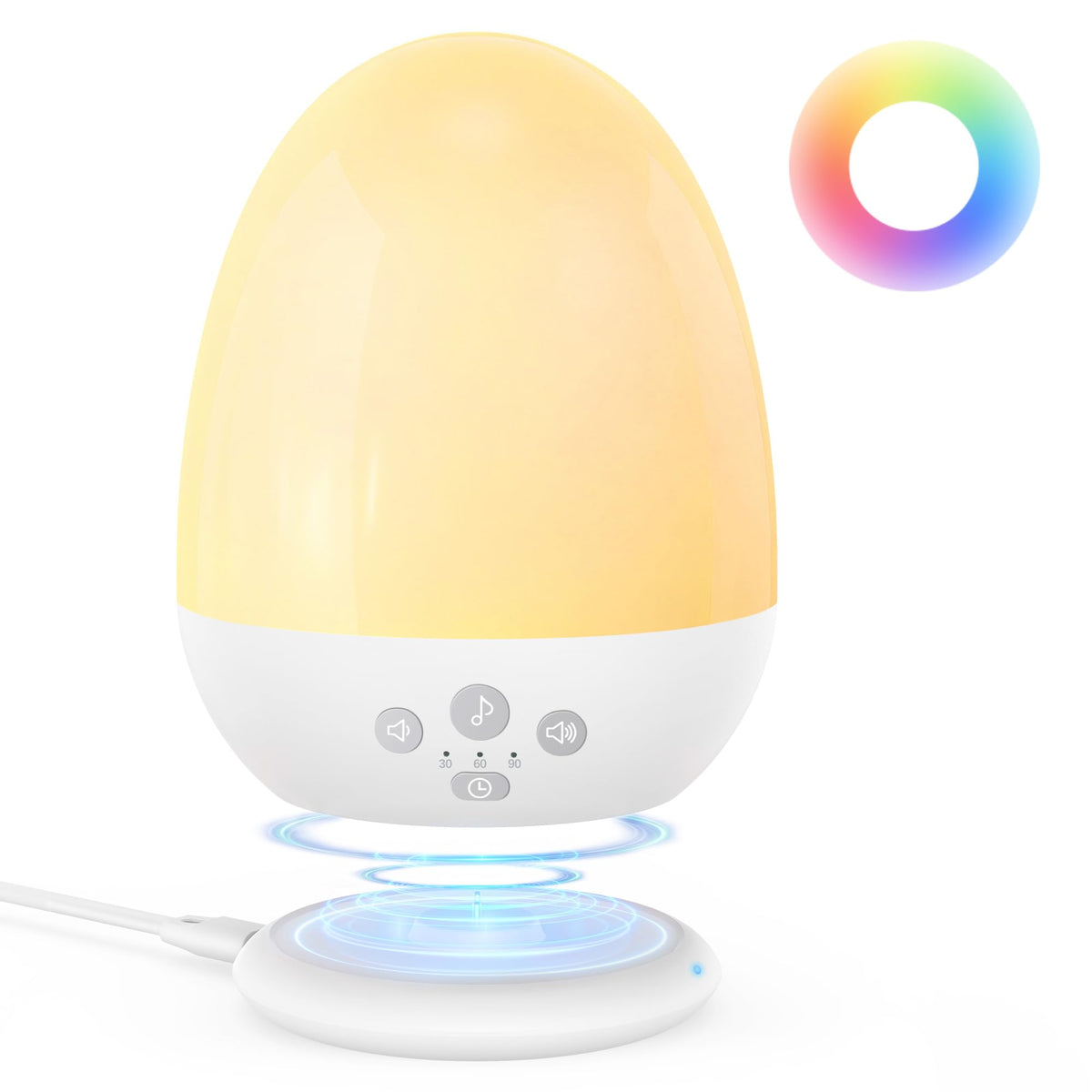 JolyWell egg night light with RGB colors for playful bedtime ambiance.