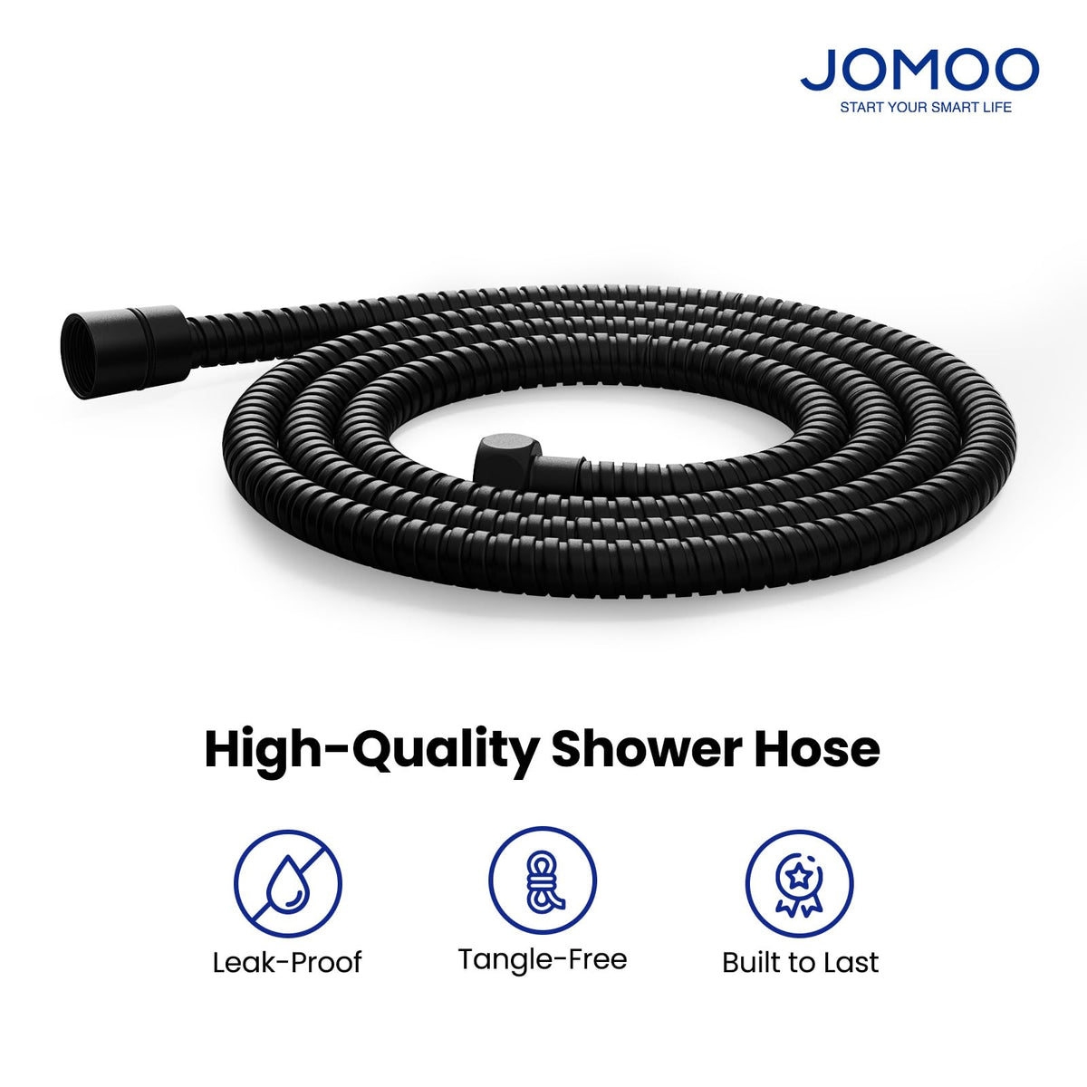 JOMOO shower hose 360 swivel connection prevents tangles for smoother shower movement