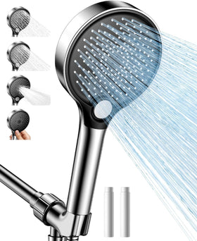 Jomst handheld shower head with three spray modes for a strong, customizable rinse.