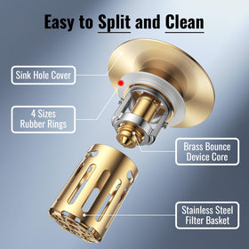 JOMSTHOME easy-install sink stopper with quick setup.