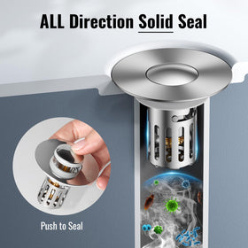 JOMSTHOME stainless filter blocks hair and residue before entering pipes.