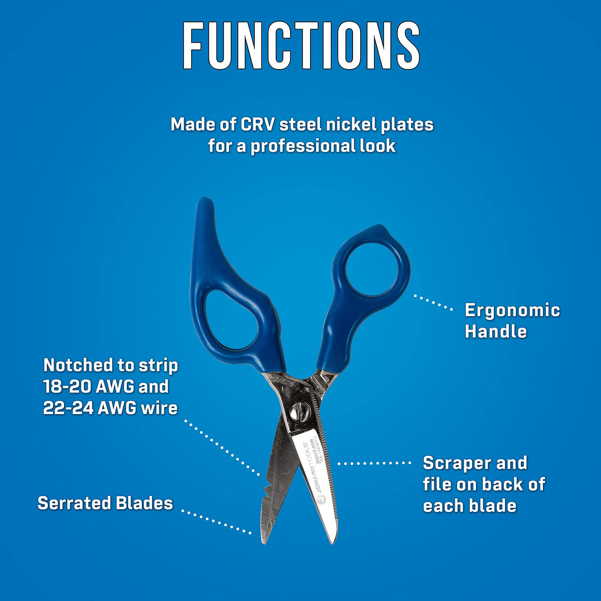 Jonard Tools ES-1964ERG ergonomic handles provide comfortable grip during long tasks.