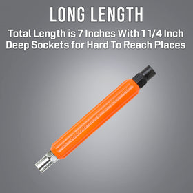 Jonard Tools M-216C/EX deep sockets reach deep access around posts and terminals.