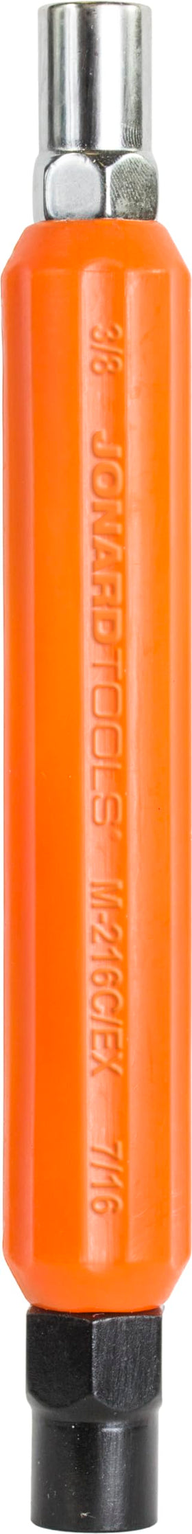 Jonard Tools M-216C/EX ergonomic orange handle for comfortable torque in tight spaces.