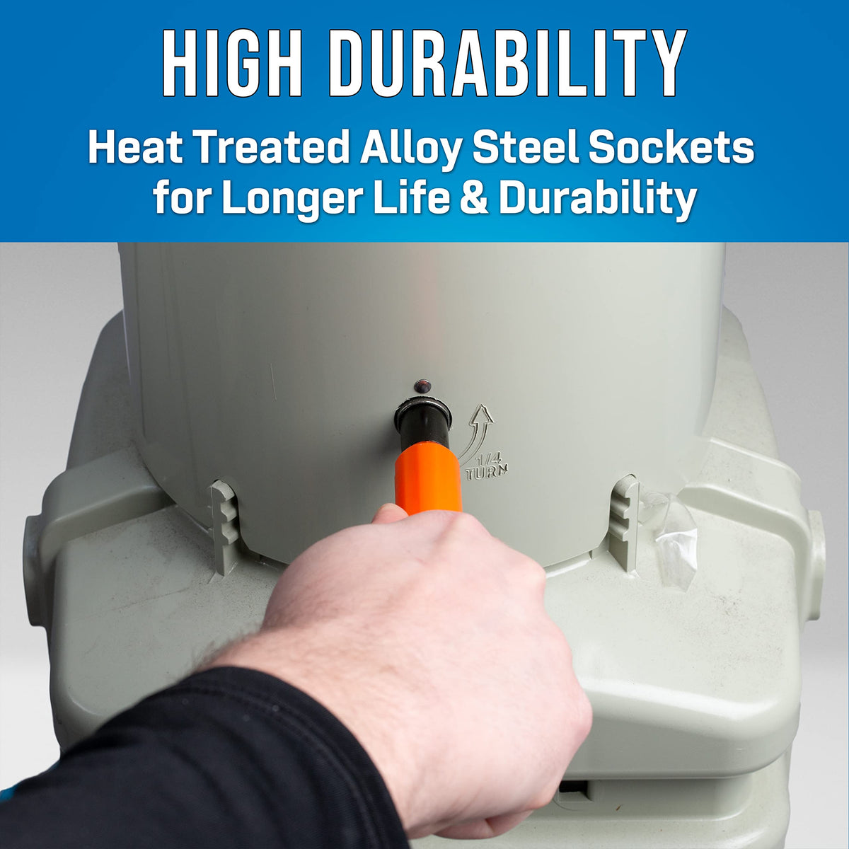Jonard Tools M-216C/EX heat-treated alloy steel sockets offer long life.