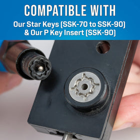 Jonard Tools SSK-876 LB and LS keys close-up highlighting star patterns and rugged metal