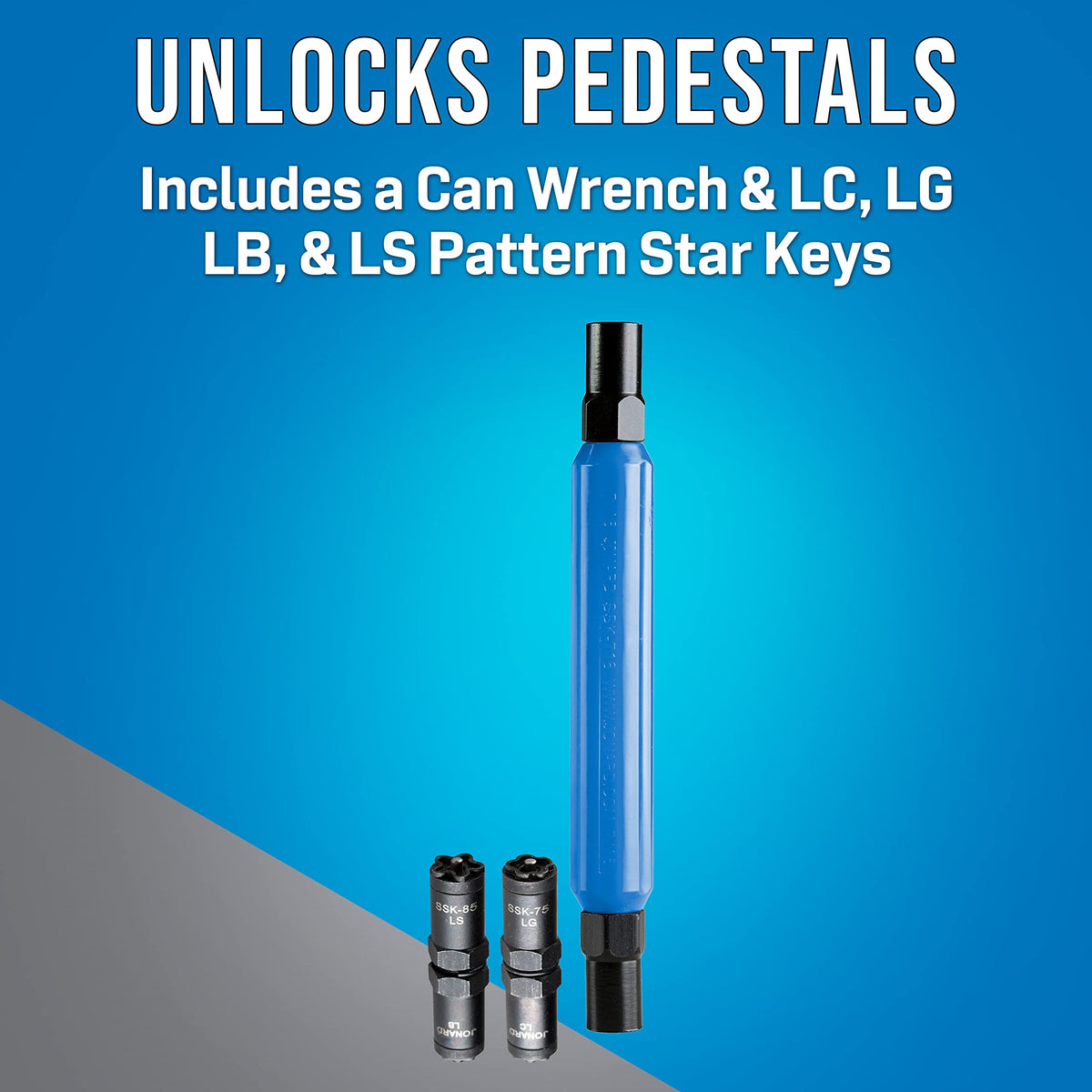 Jonard Tools SSK-876 LC and LG keys close-up showing pattern compatibility for quick swaps