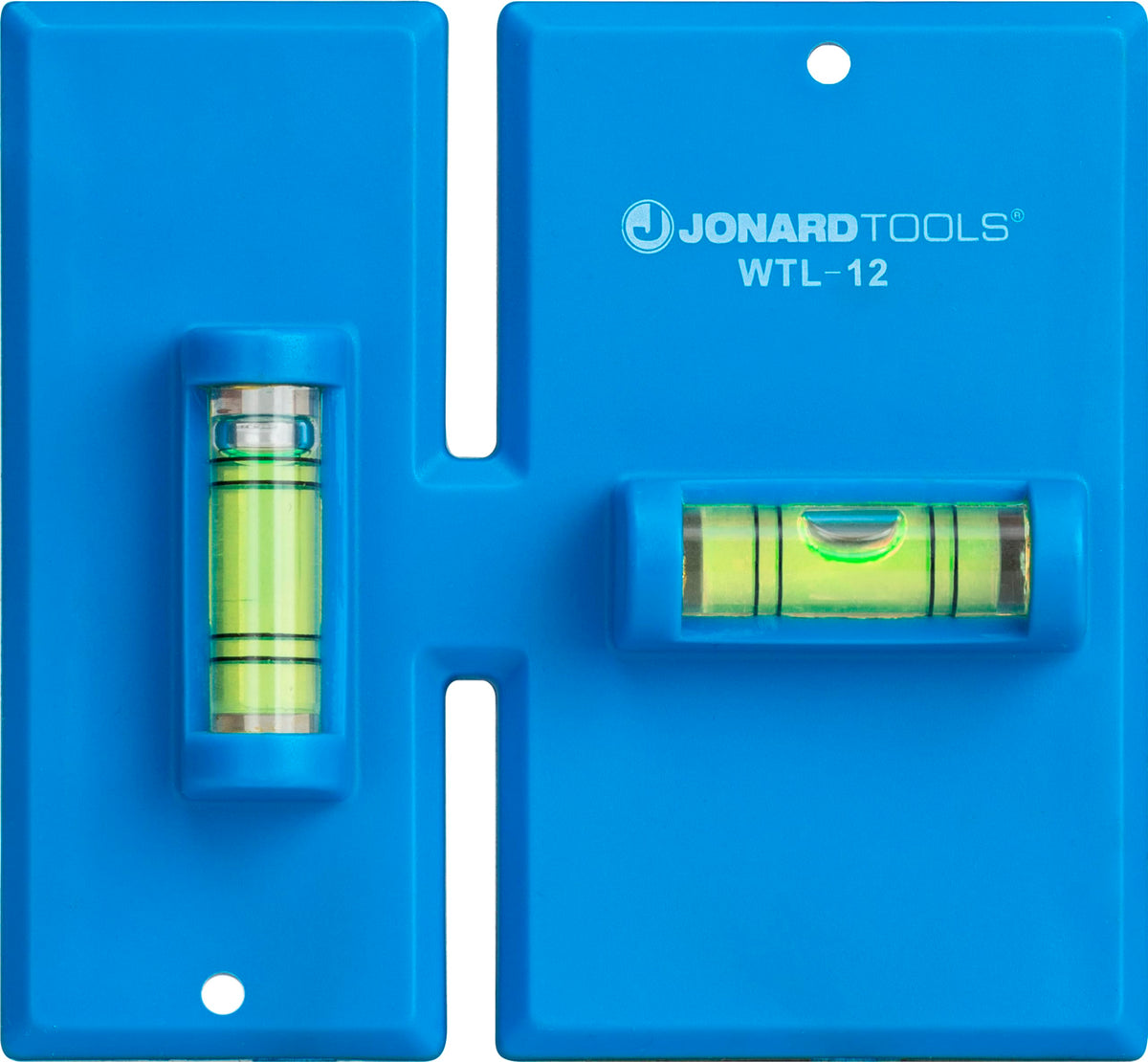 Jonard Tools WTL-12 wall box template demonstrates precise cutouts for single and double gang installations.