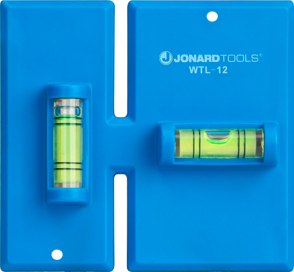 Jonard Tools WTL-12 wall box template demonstrates precise cutouts for single and double gang installations.