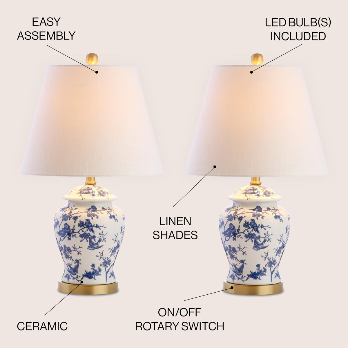 Brass finial detail adds timeless elegance to bedside décor.