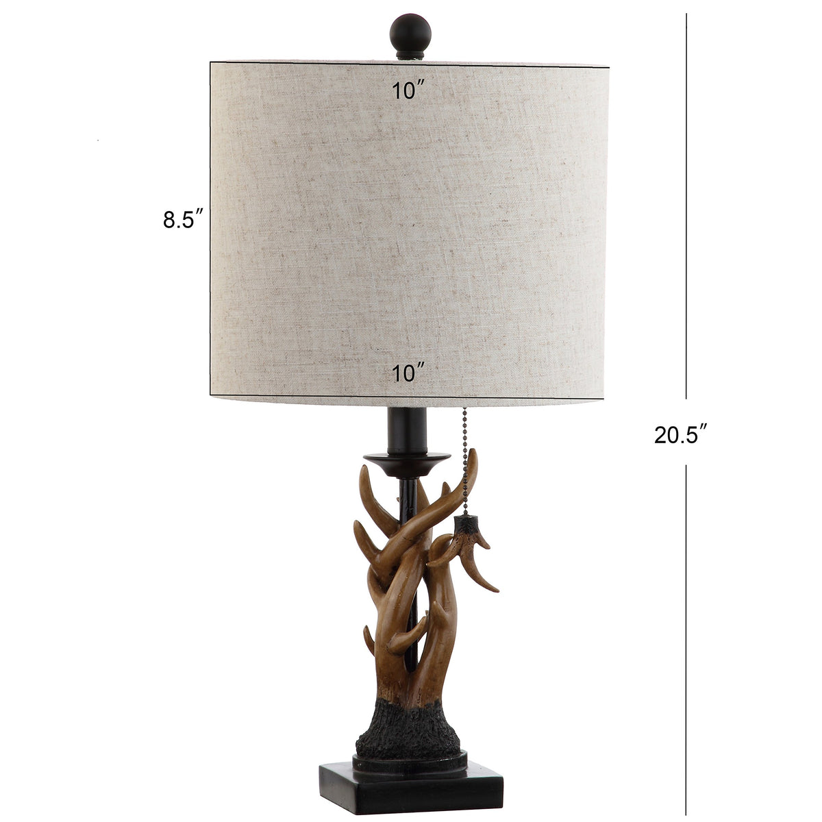 JONATHAN Y clear cord and resin finial deliver a clean farmhouse look.