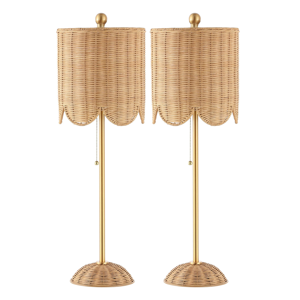 JONATHAN Y coastal lamps brighten bedrooms and entryways.
