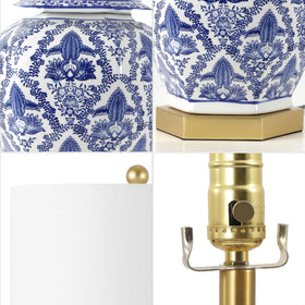 JONATHAN Y blue damask glaze adds timeless elegance to rooms.
