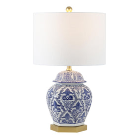 JONATHAN Y ginger jar lamp base in brass for a refined living room focal point.