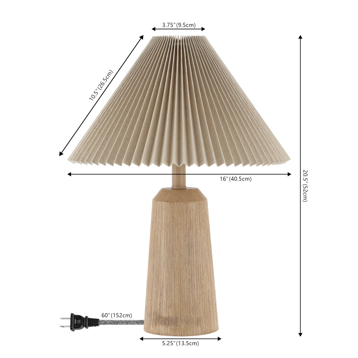 JONATHAN Y silk-wrapped cord adds a premium touch to the lamp.