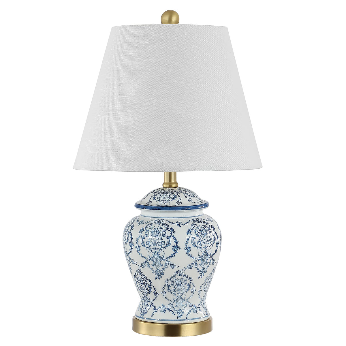 JONATHAN Y silk-wrapped cord detail on the table lamp for a premium finish.