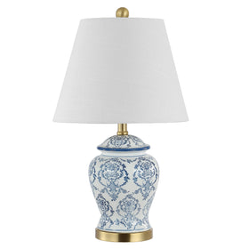 JONATHAN Y silk-wrapped cord detail on the table lamp for a premium finish.