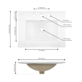 JONATHAN Y SNK1001A faucet-hole detail highlights precise 1-3/8 inch opening for flexible faucet options