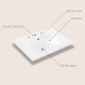 JONATHAN Y SNK1001A rectangular white ceramic close-up with classic easy-care surface