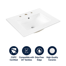 JONATHAN Y SNK1001A vanity-top fit shows seamless integration with 24-inch cabinets