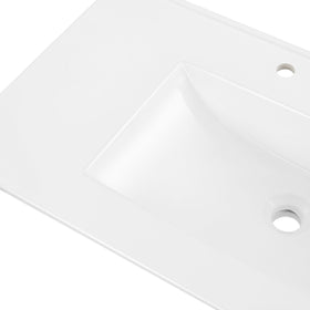 Jonathan Y SNK1003A glossy white finish reflecting light in a modern bath
