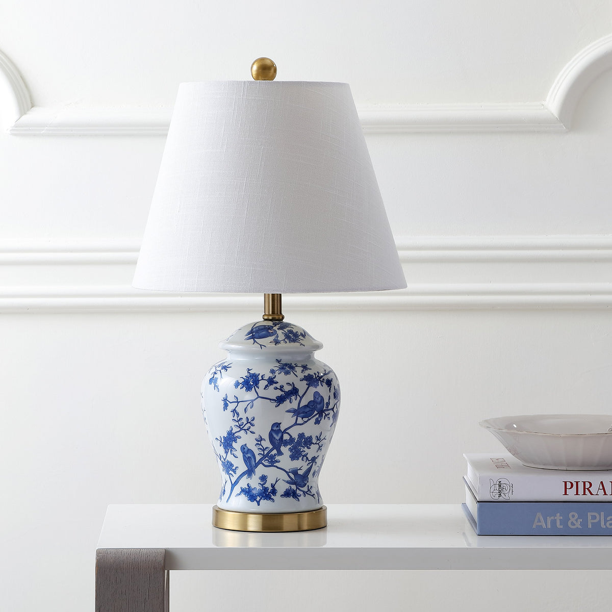 Jonathan Y gently tapered lamp shape fits beside sofas, beds, or desks for versatile lighting.