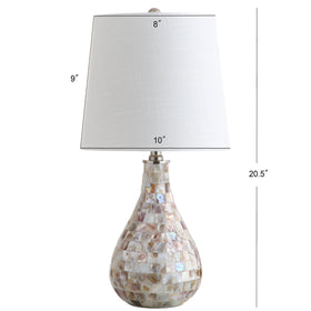 JONATHAN Y white-linen-drum-shade offers timeless, versatile style.