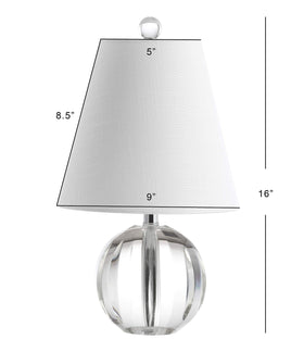 JONATHAN Y white linen empire shade softens light for cozy nights.
