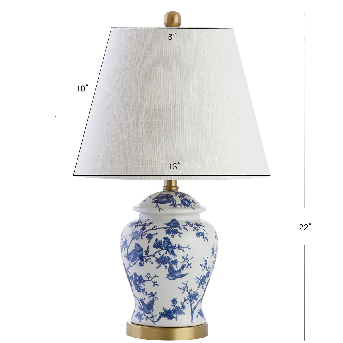 Jonathan Y white linen drum shade softens glow for cozy bedside illumination.