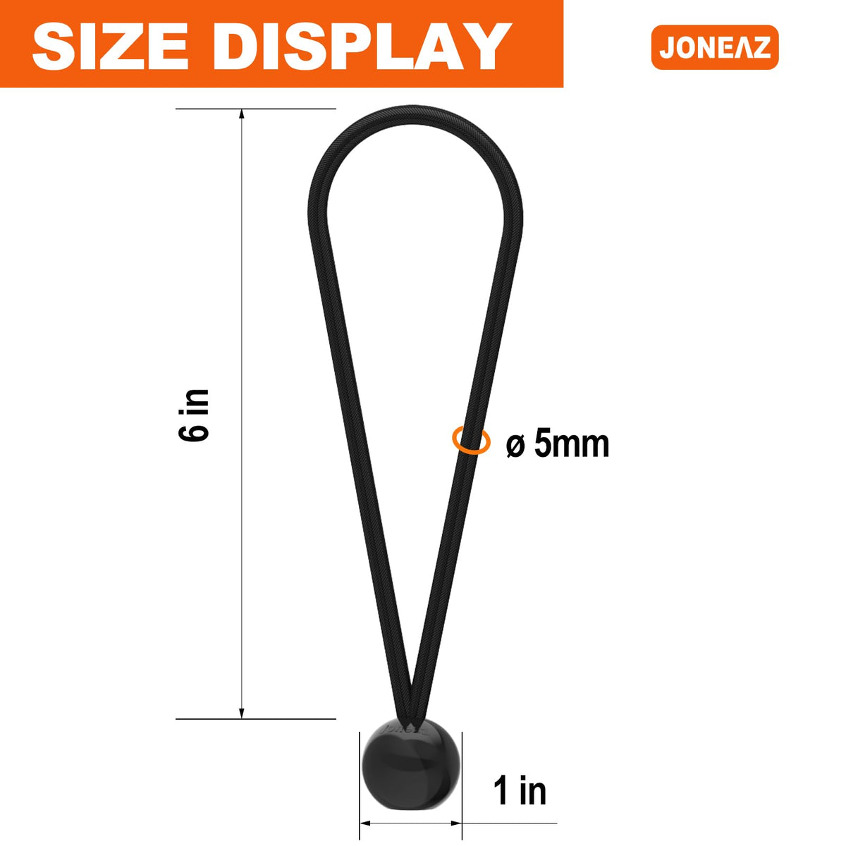 Joneaz ball bungee cord 6-inch UV-resistant keeps canopies taut in sun