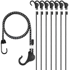 Joneaz bungee cords 8-pack in package for versatile securing.