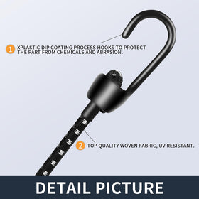 Joneaz bungee cords 8mm core for strong tension.