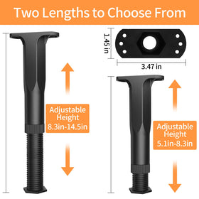 Jonkehai adjustable bed legs with heavy-duty threaded rod for stronger support