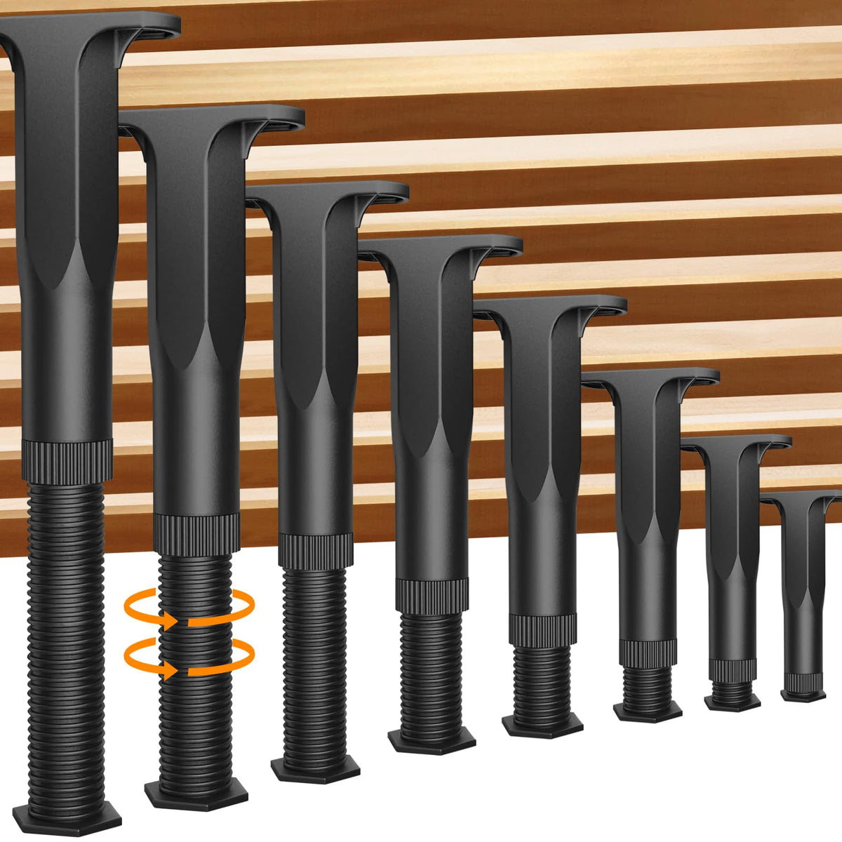 Jonkehai adjustable bed legs show height adjustment for uneven floors