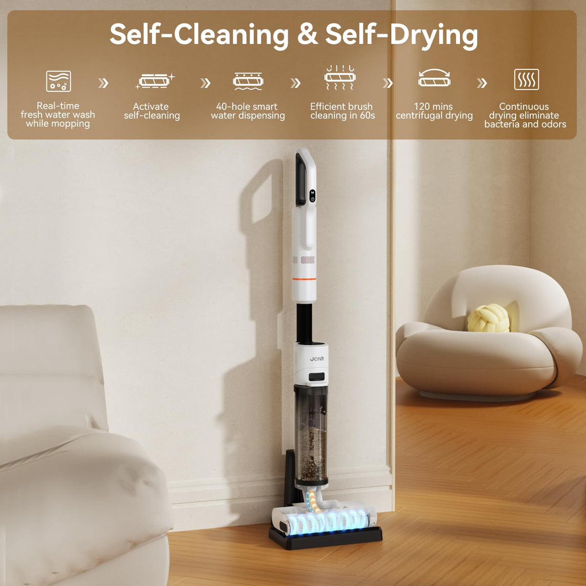 Jonr ED20 Pro long life battery supports longer cleaning sessions