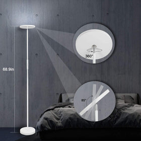 JOOFO floor lamp 360-degree rotation for versatile room illumination.