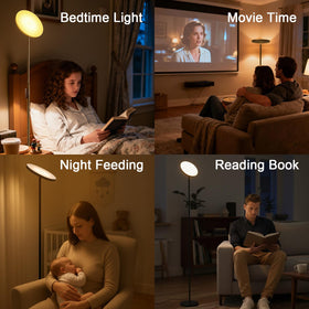 JOOFO floor lamp glare-free light suitable for camera calls.
