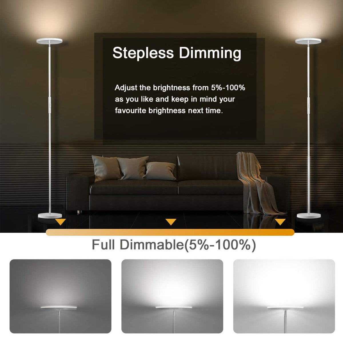 JOOFO stepless dimming for precise brightness levels.