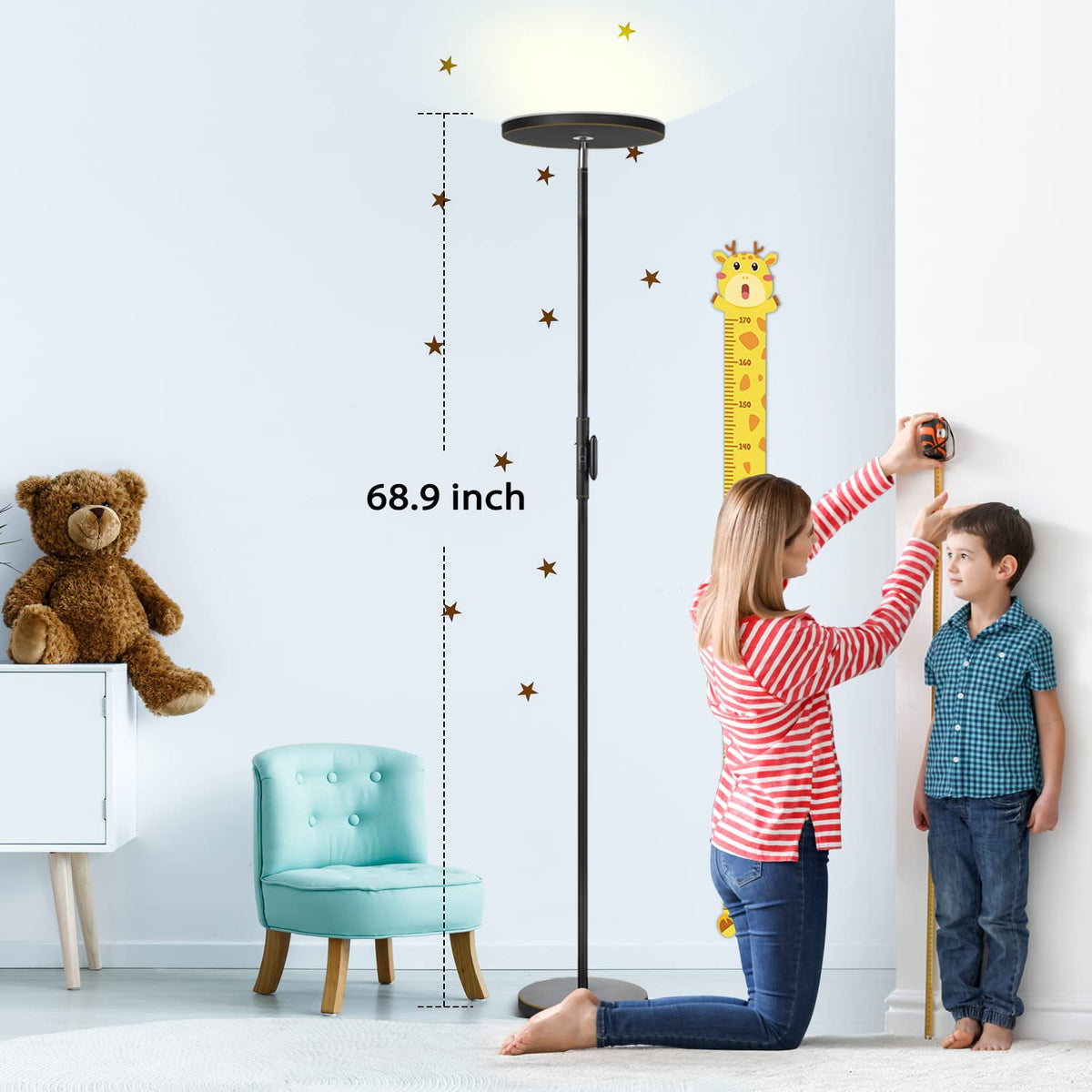 JOOFO Sky LED lamp provides expansive illumination for living spaces.