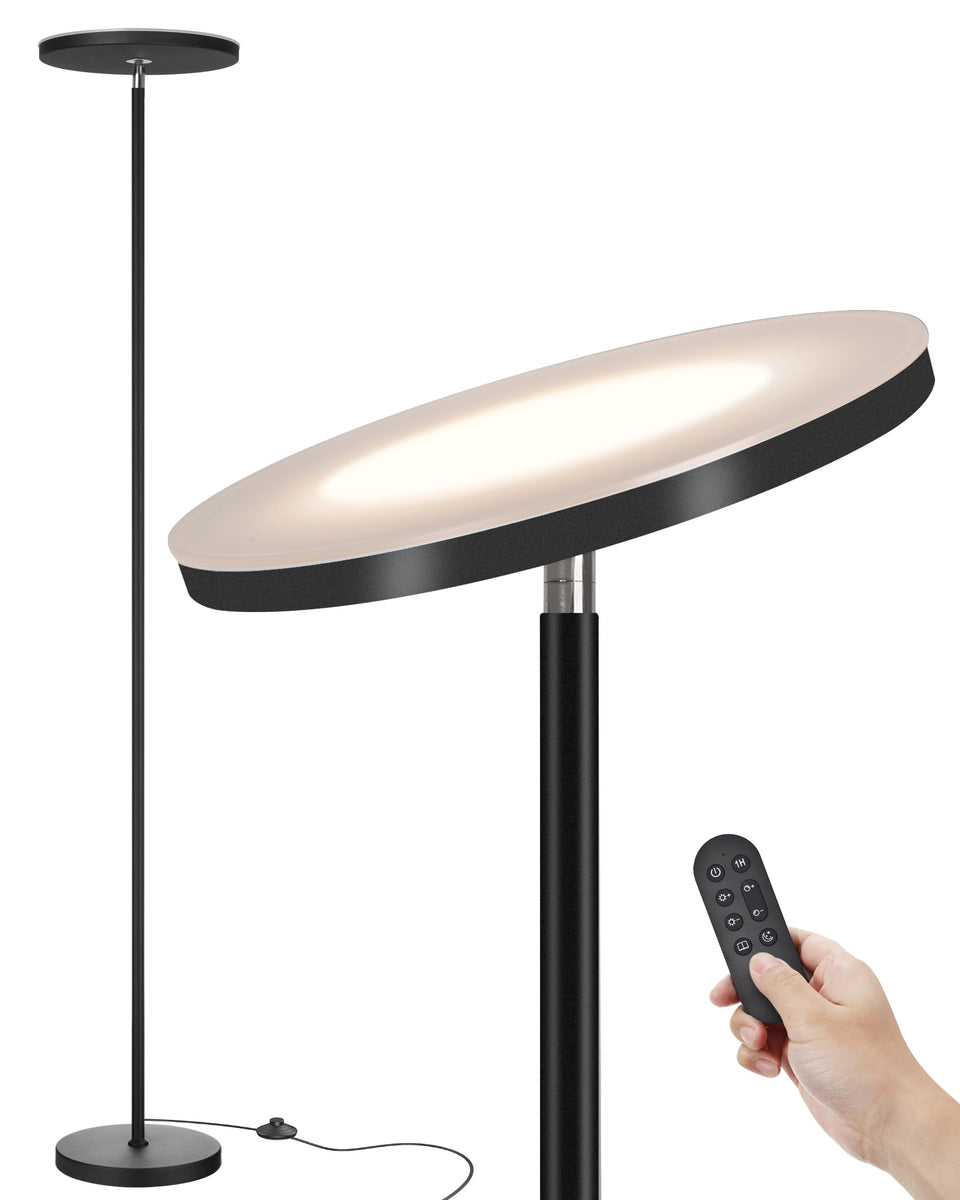 JOOFO LED floor lamp front view for bright, even room lighting