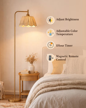 Magnetic remote attaches to lamp pole for quick access by JOOFO.