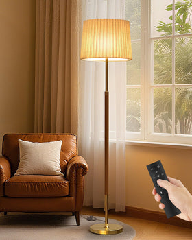 JOOFO mid-century wood floor lamp base provides stable, elegant support for living rooms.