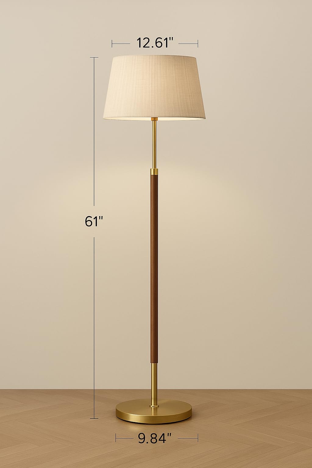 JOOFO wood floor lamp with foot switch offers hands-free control.