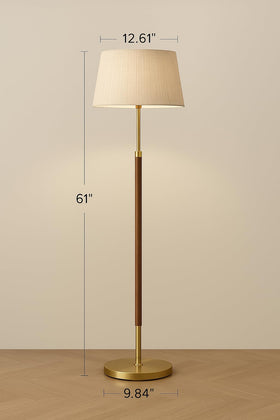 JOOFO wood floor lamp with foot switch offers hands-free control.