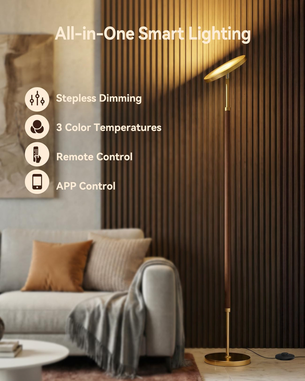 JOOFO dimming control: stepless range from warm to cool light
