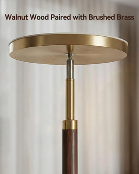 JOOFO Wood Torchiere lamp head tilt for ceiling bounce in cozy spaces