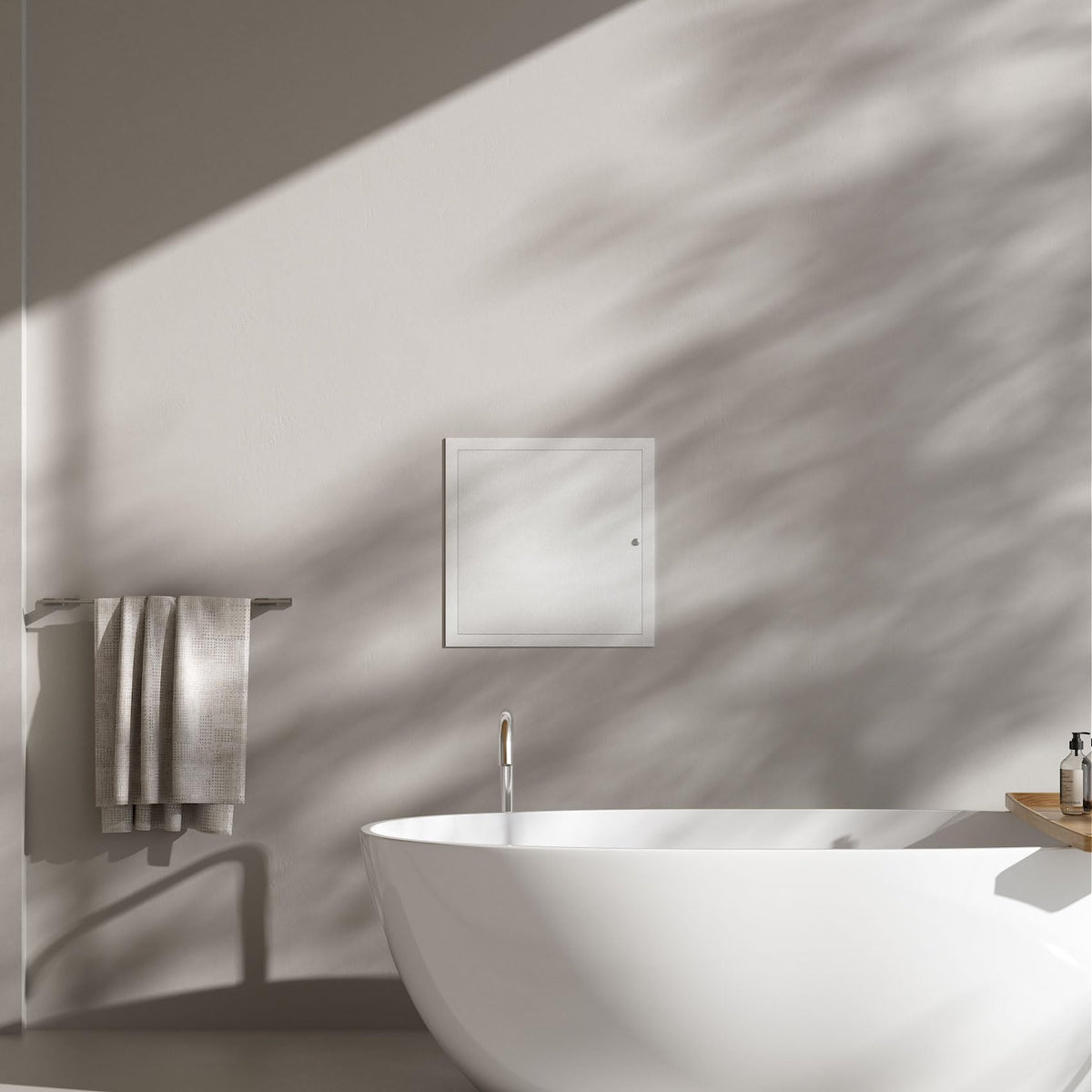 Joogto field-painted panel blends with existing drywall color