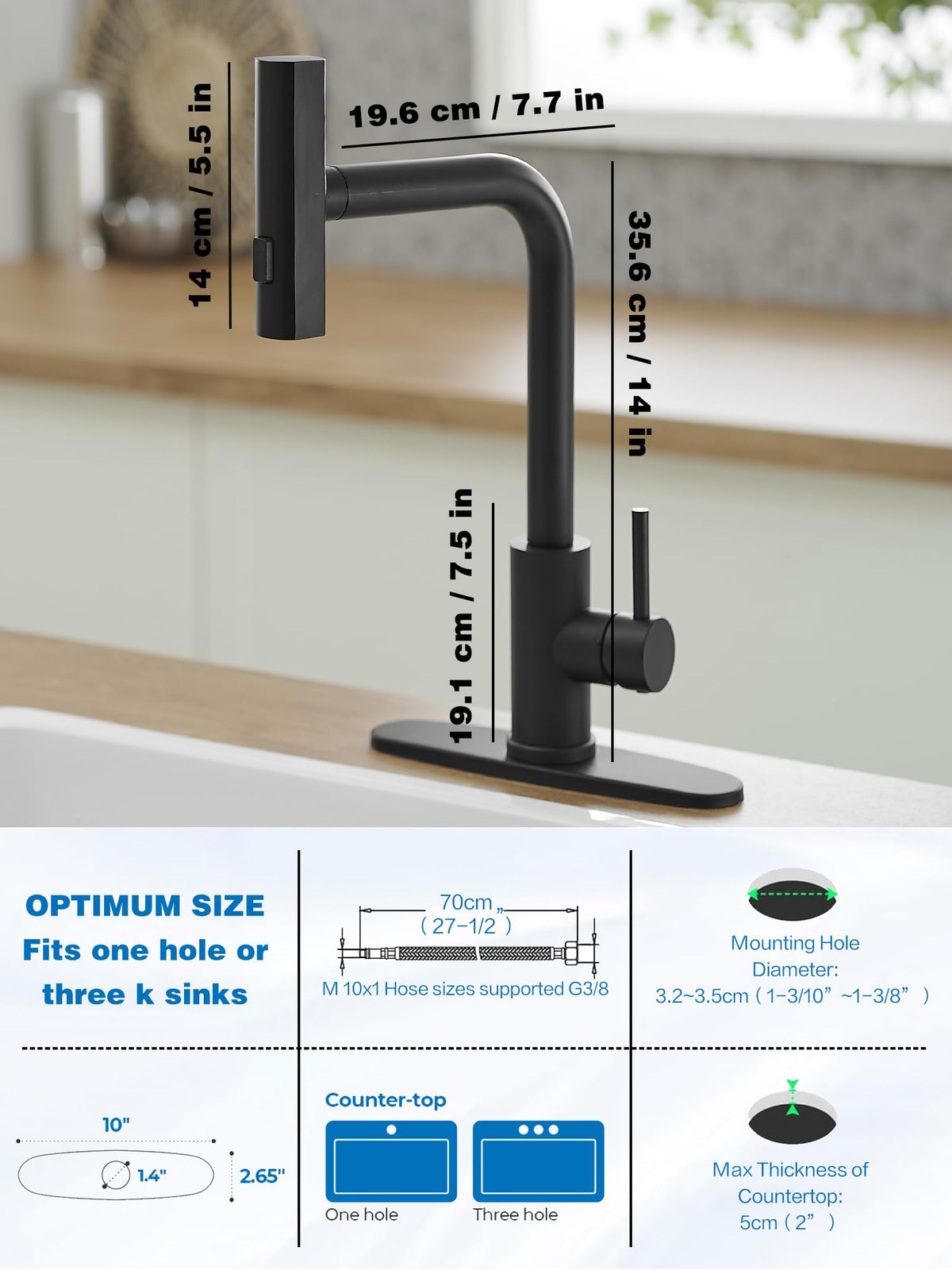 JOOM 360° swivel spout for full sink reach and convenience