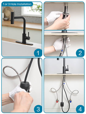 JOOM modern kitchen faucet in use, showcasing sleek design
